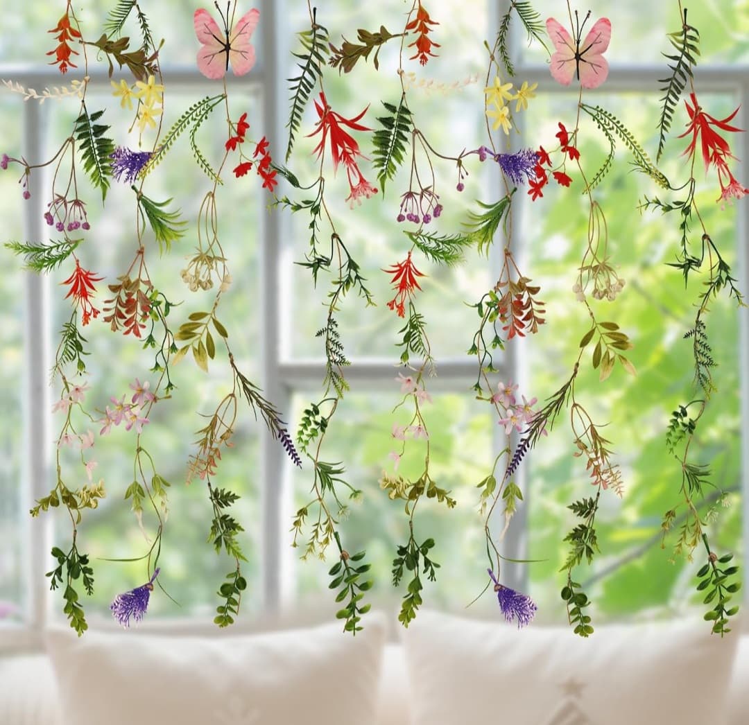 Artificial Wildflower Garland 9.3 ft Garden Vine Decorations