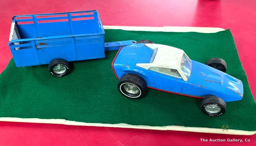 Nylint Pressed-Steel Sports Car and Trailer Set