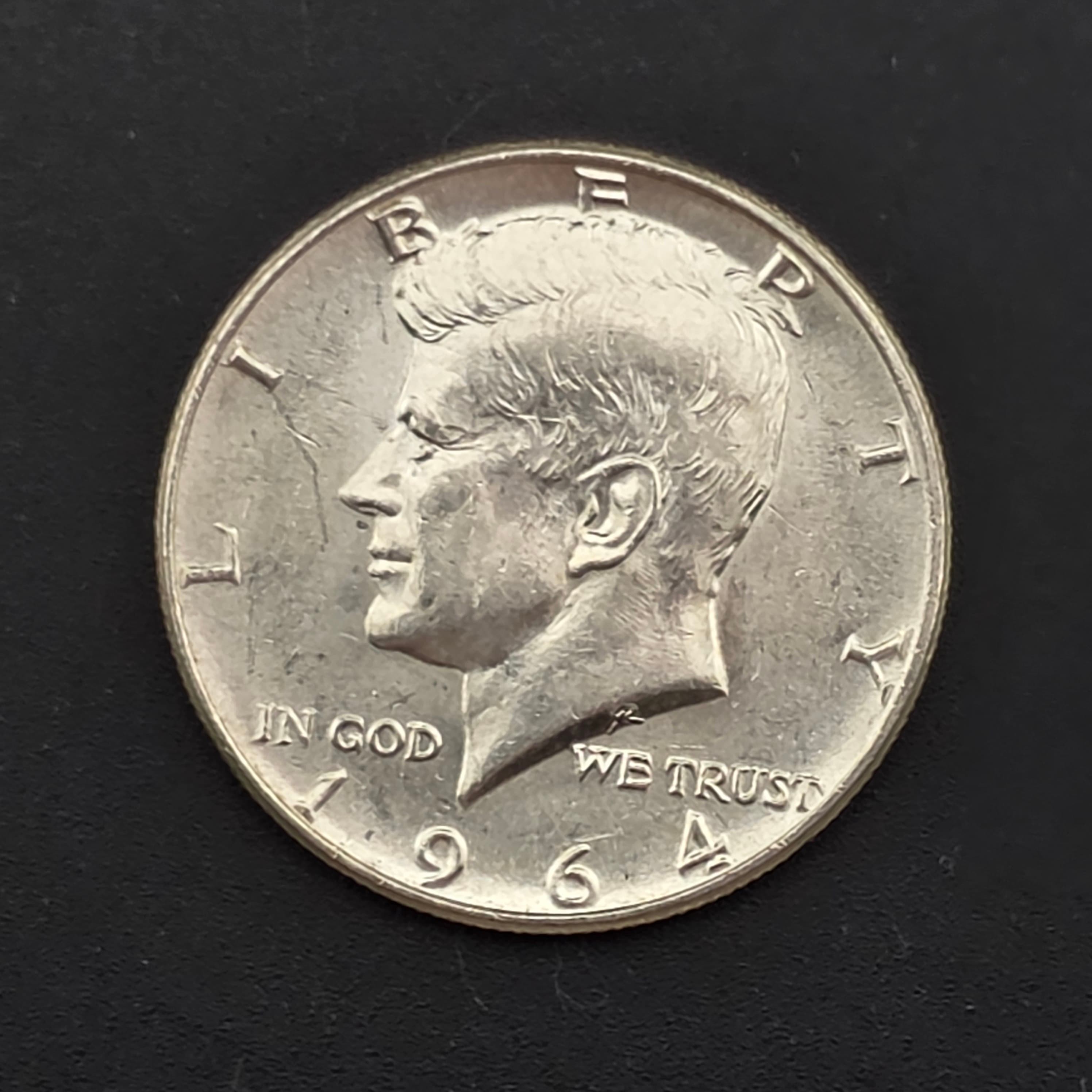 1964 Kennedy Half Dollar, 90% Silver