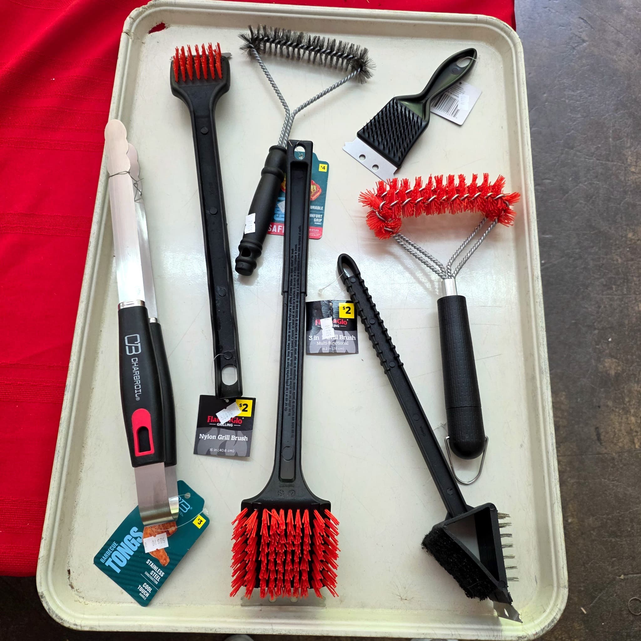 Grill Brush & BBQ Cleaning Accessories Set, 7 Pieces
