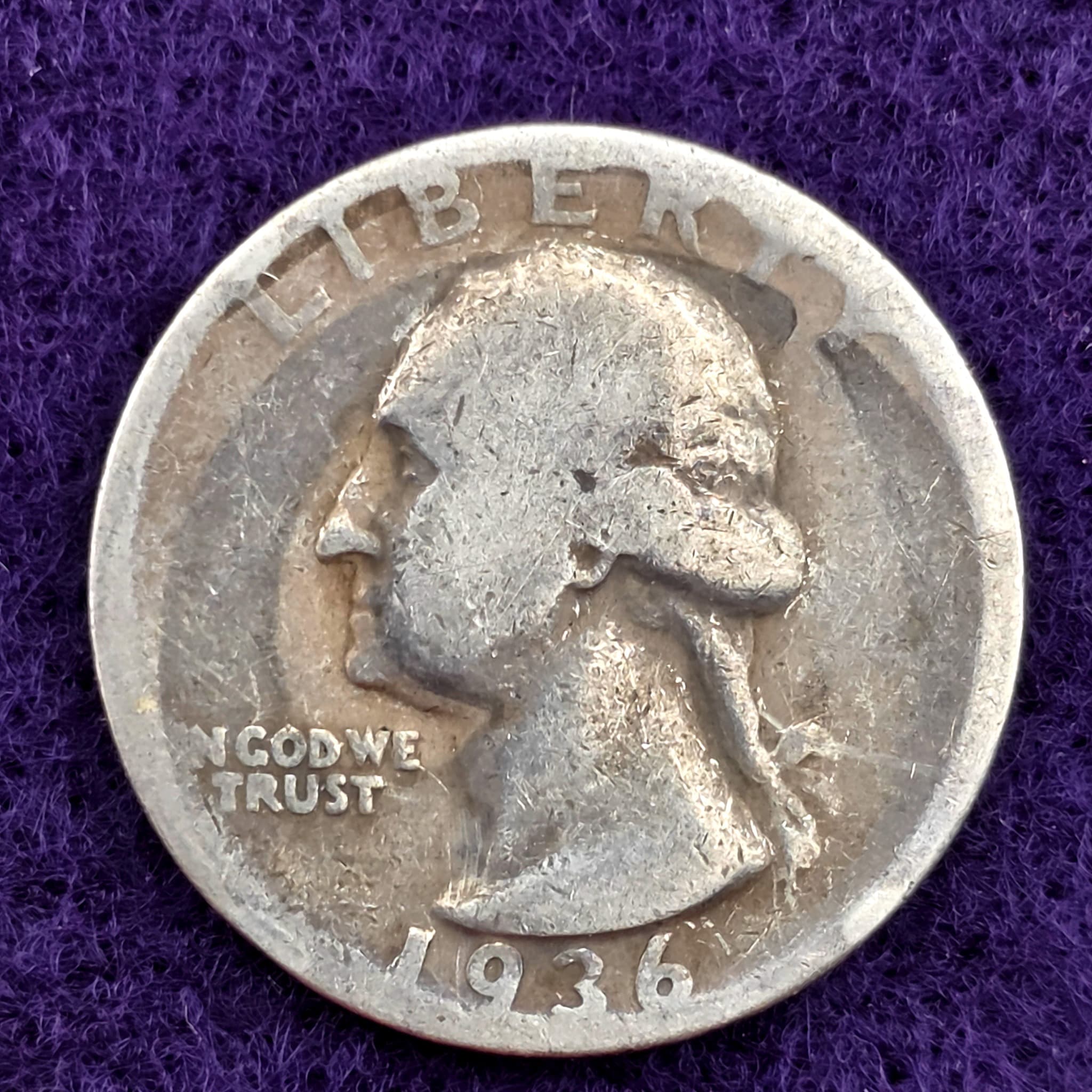 1936-S Washington Quarter, 90% Silver