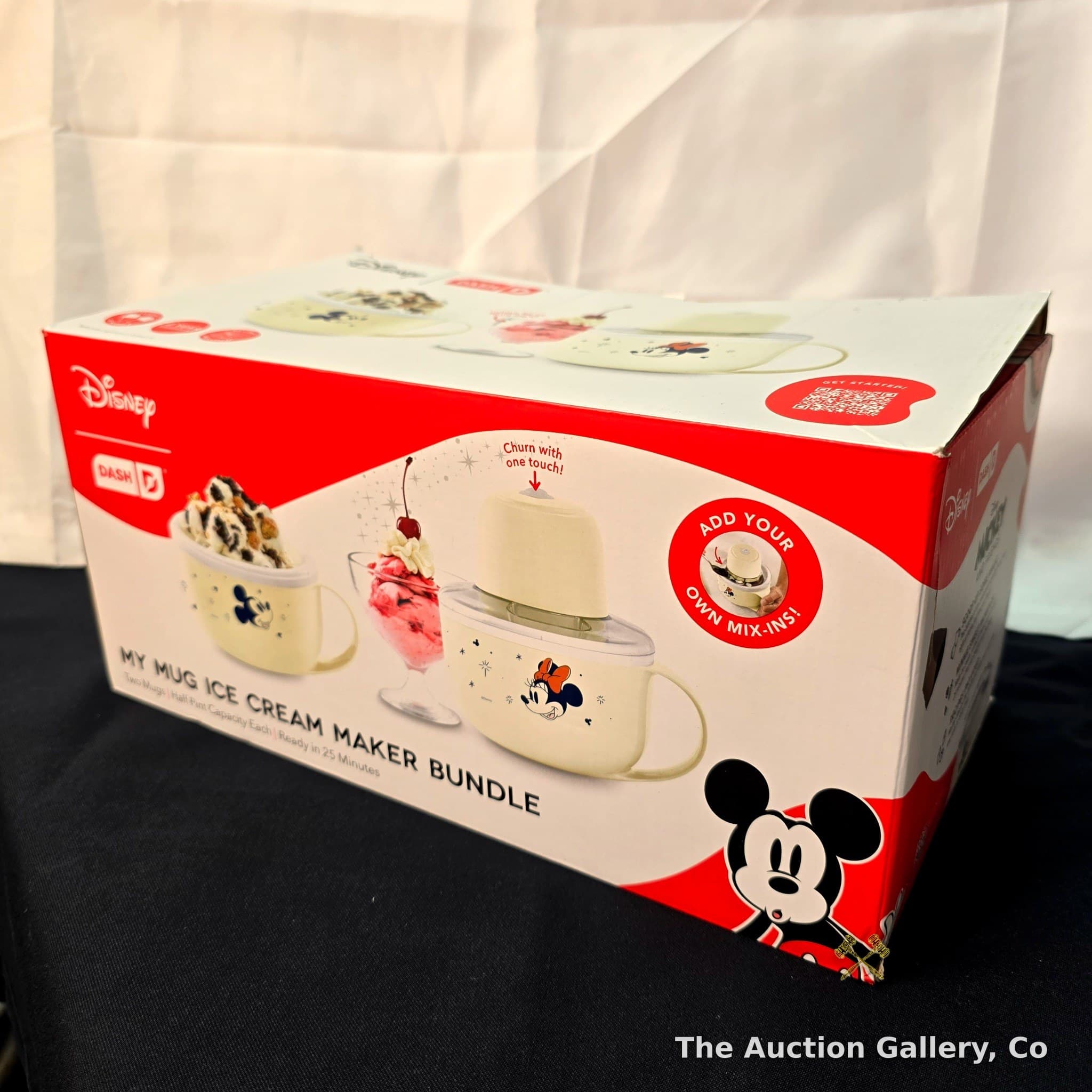 Disney Dash Mickey & Minnie My Mug Ice Cream Maker Bundle, New