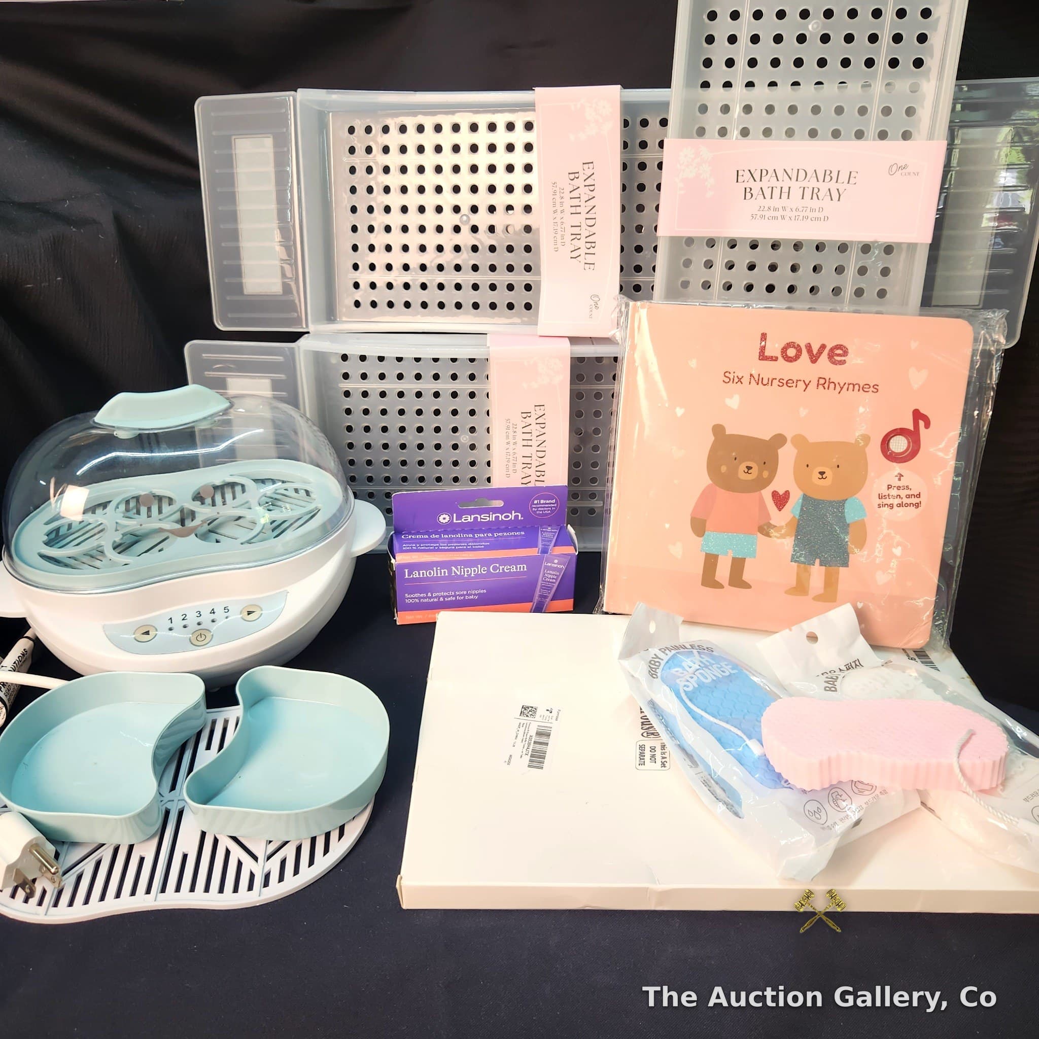 New Baby Lot โ Sterilizer, Bath Trays, Book, Sponges & More