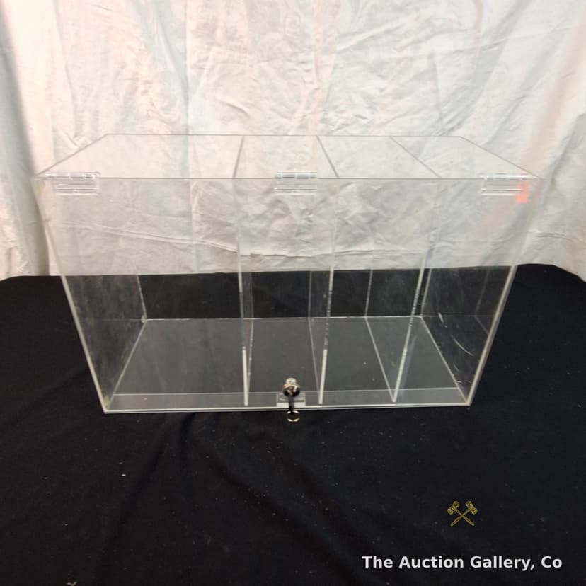 Clear Acrylic Display Case with Dividers and Locking Latch
