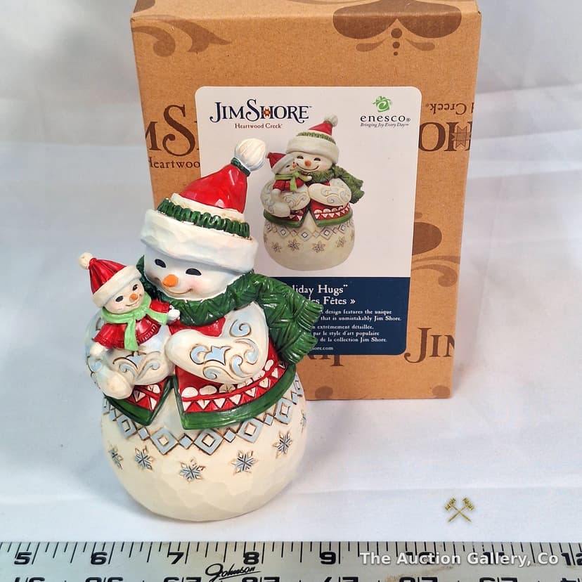 Jim Shore Heartwood Creek "Holiday Hugs" Snowman Figurine, Boxed
