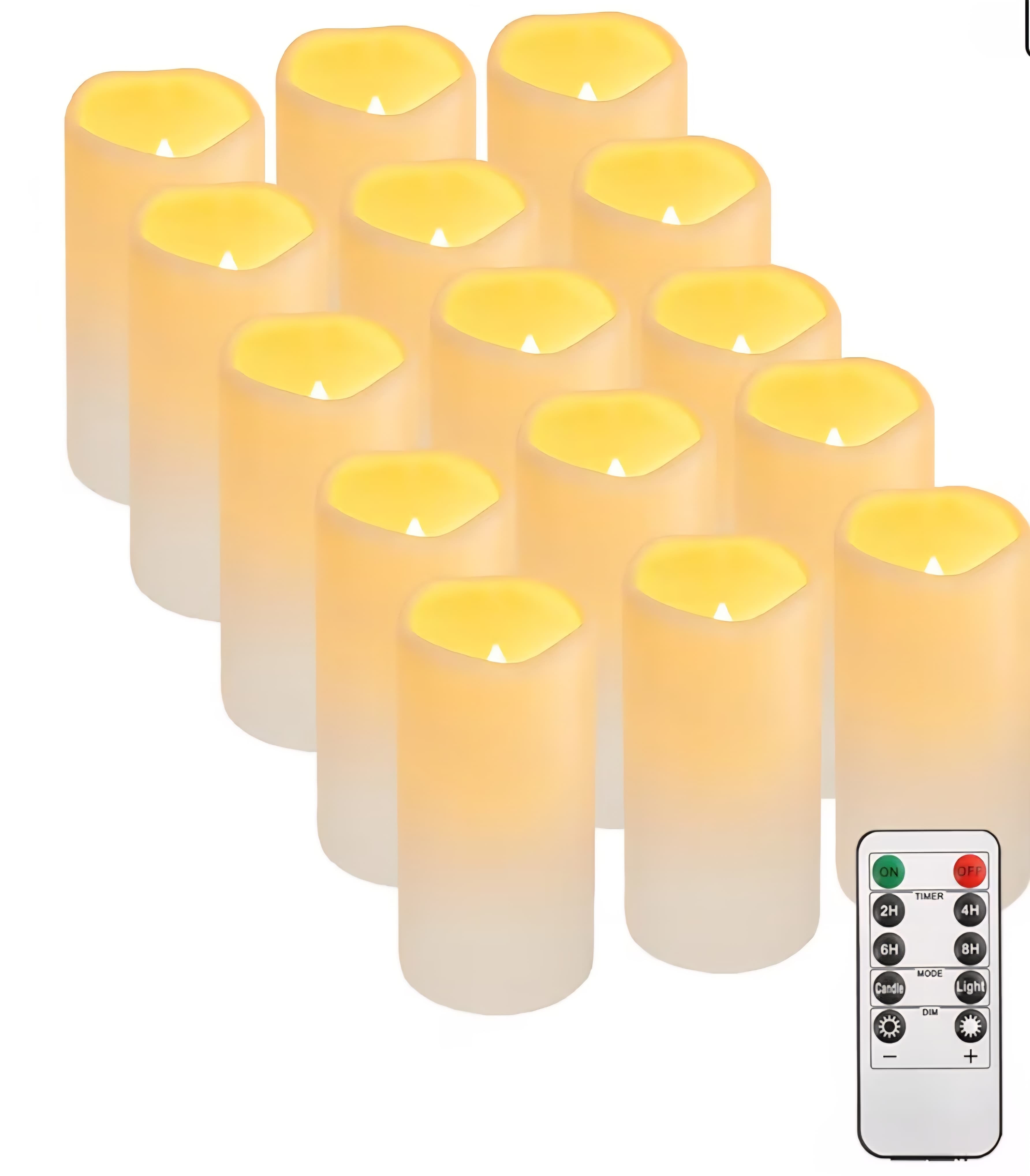 15pc LED Candle Set with Remote - Waterproof - Flickering