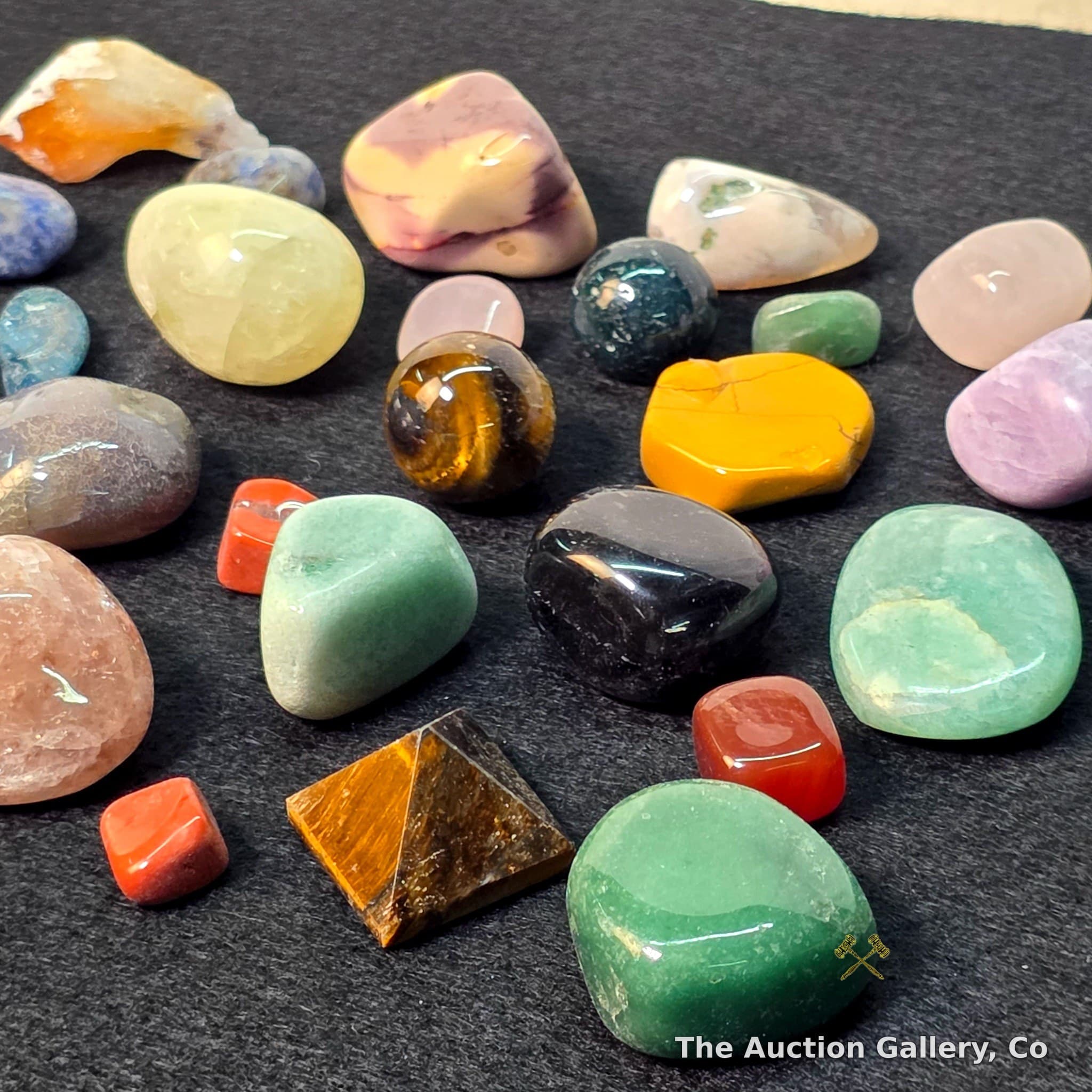 Mixed Tumbled Gemstone & Crystal Lot, 26 Pieces