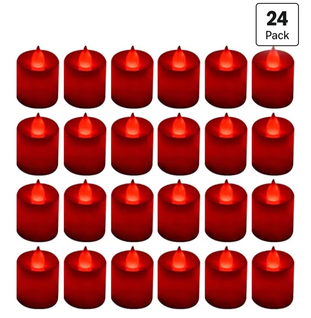 24pc Red Flameless LED Tea Lights