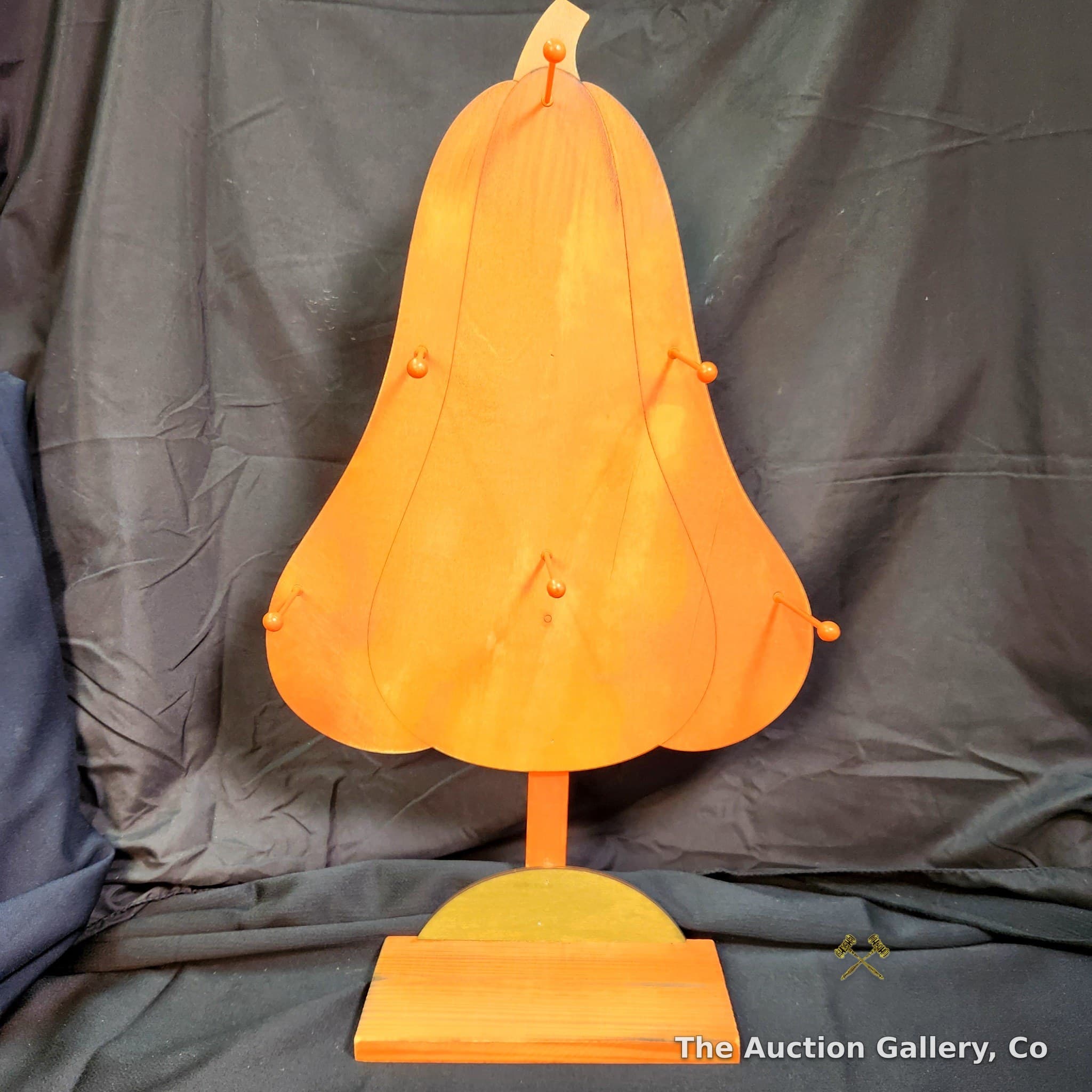 Wooden Pumpkin Display Stand with Pegs, 23" Tall
