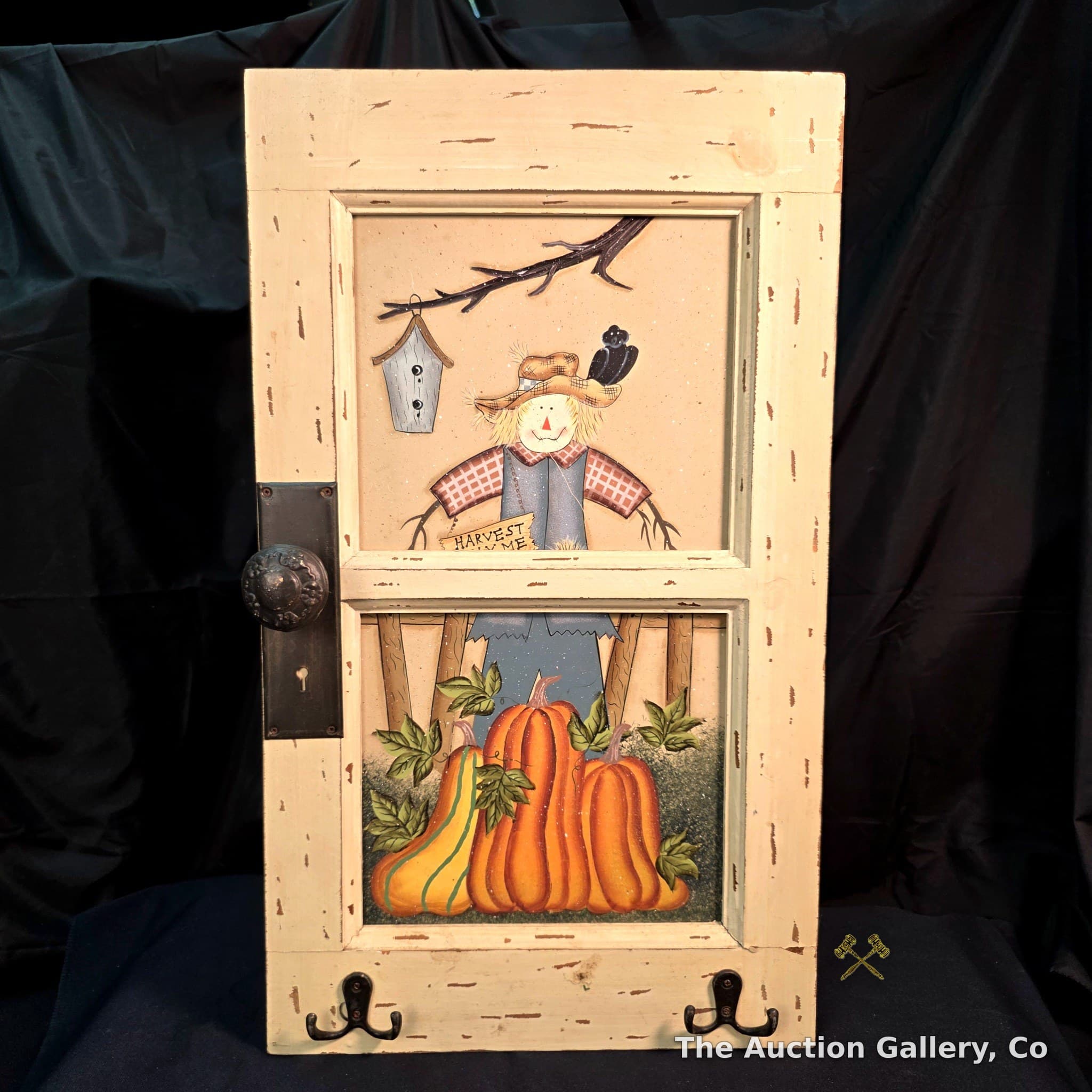 Harvest Thyme Scarecrow Decorative Door Panel with Hooks