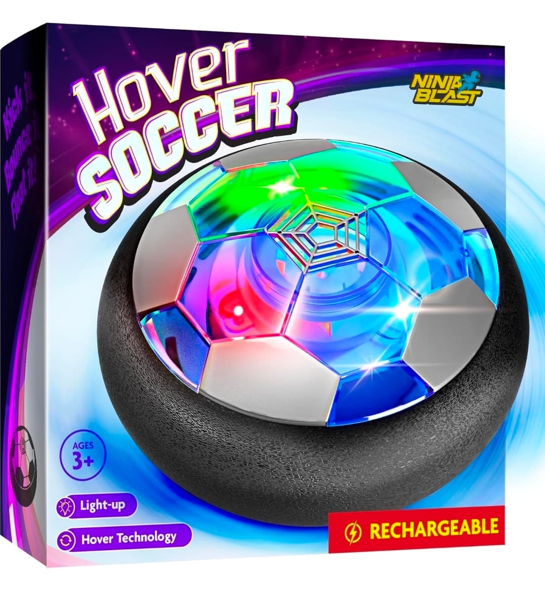 Ninja Blast Hover Soccer Light-Up Ball, Birthday Gift for Boys, Indoor Toy Games, Kids Gifts for Age 5, 6, 7, 8, 9, 10, 11, 12 Years Old, Boy Toys for Age 3 Years and Up.