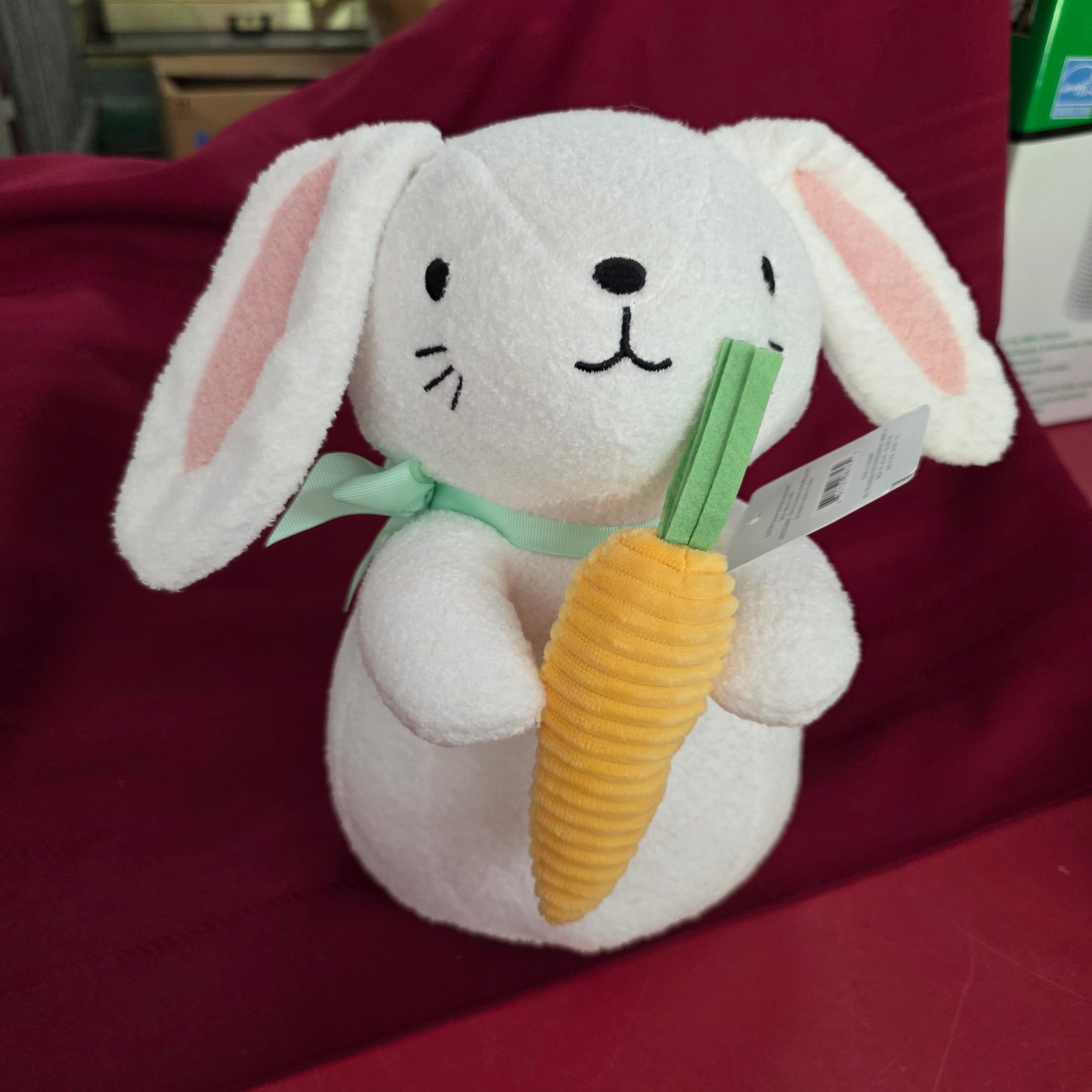 Hallmark White Bunny Plush with Carrot, Brand New 11" tall
