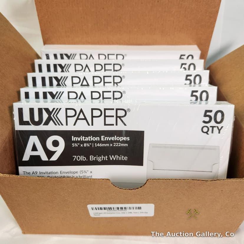 LUXPaper A9 Invitation Envelopes, 250 Count, New in Box