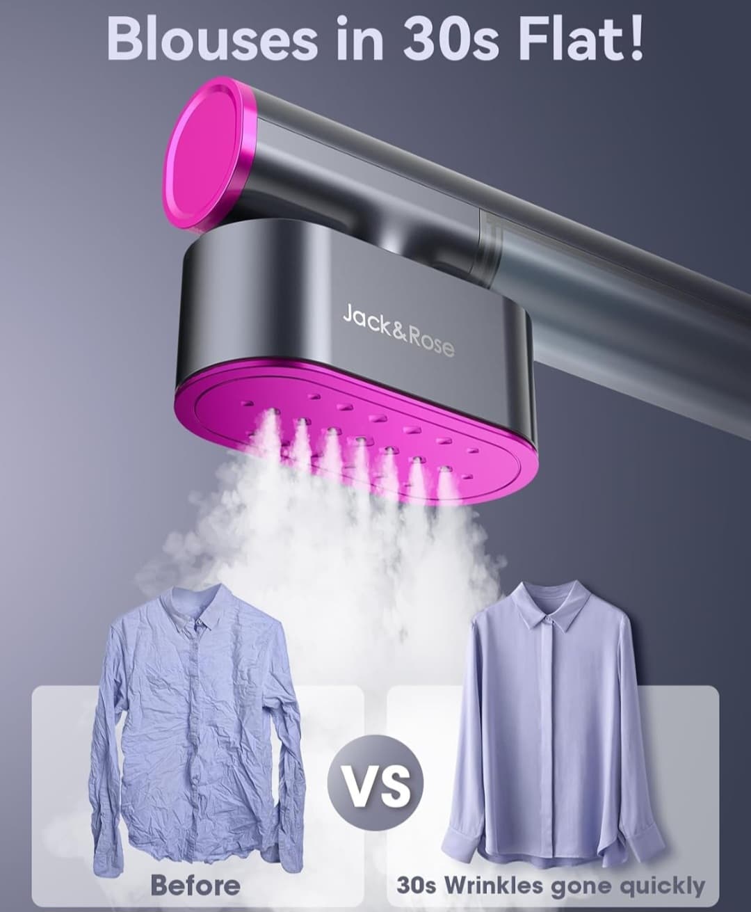 Travel Steamer for Clothes,100-220V Portable Iron,15s Heat Up,Steamer & Iron 2 In 1, Travel Size,Large Ceramic Heat Panel