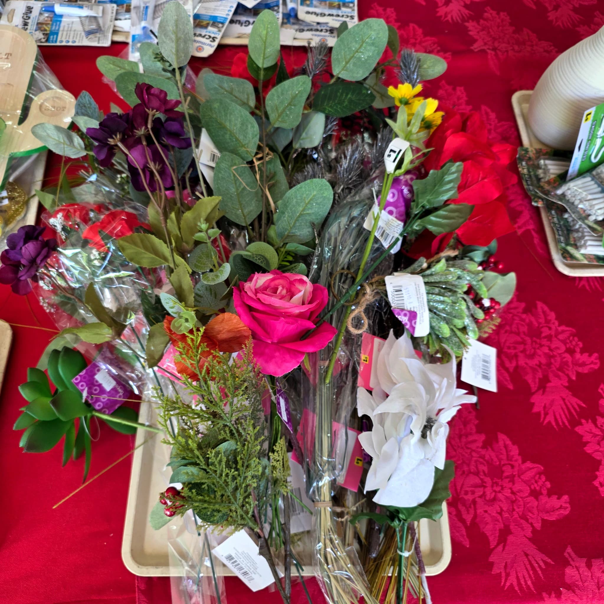 Huge Tray Lot of Floral Bunches, Assorted Fresh Flowers