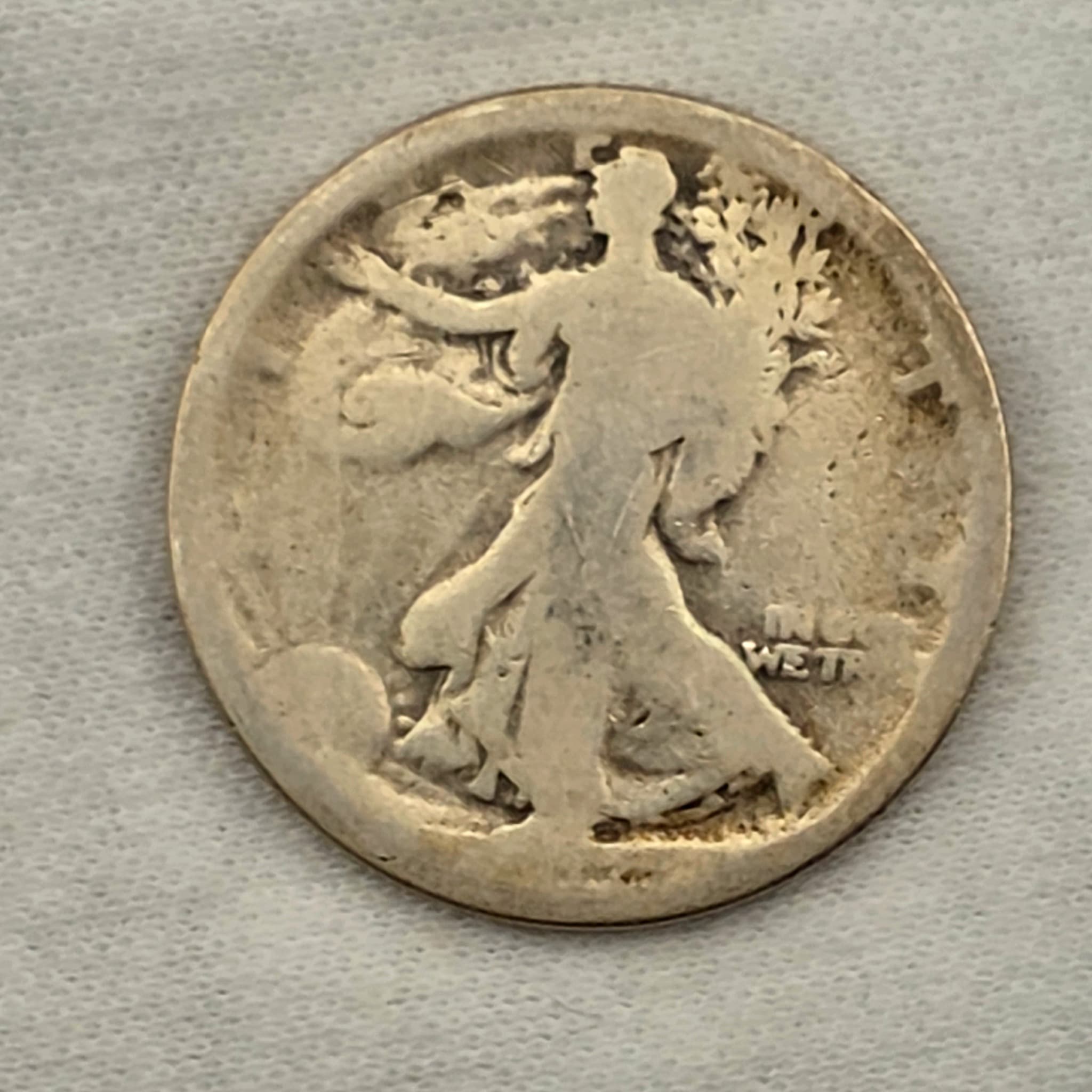 Walking Liberty Half Dollar, 90% Silver โ Date Worn