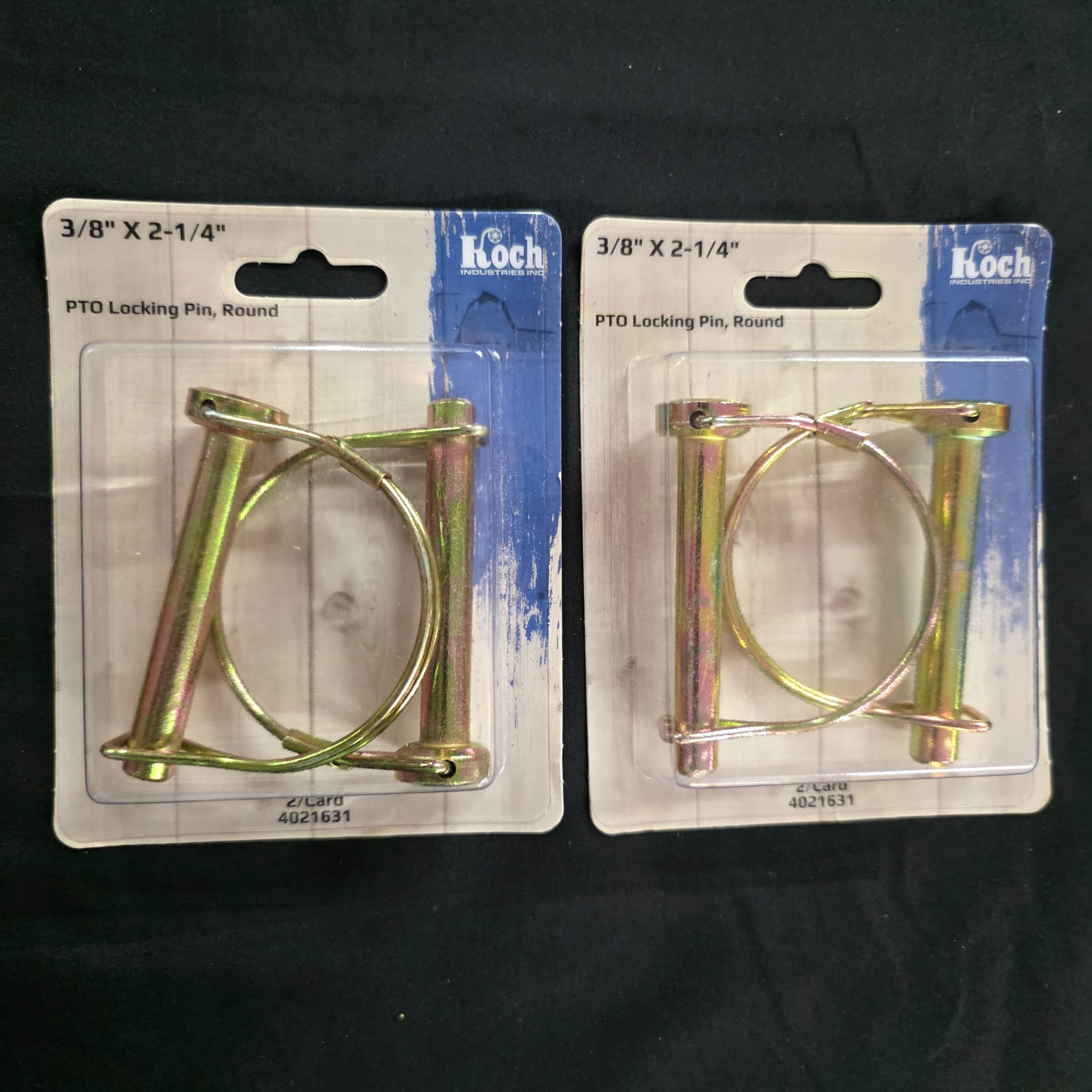 Koch PTO Locking Pins Round 3/8" x 2-1/4", 2 Cards