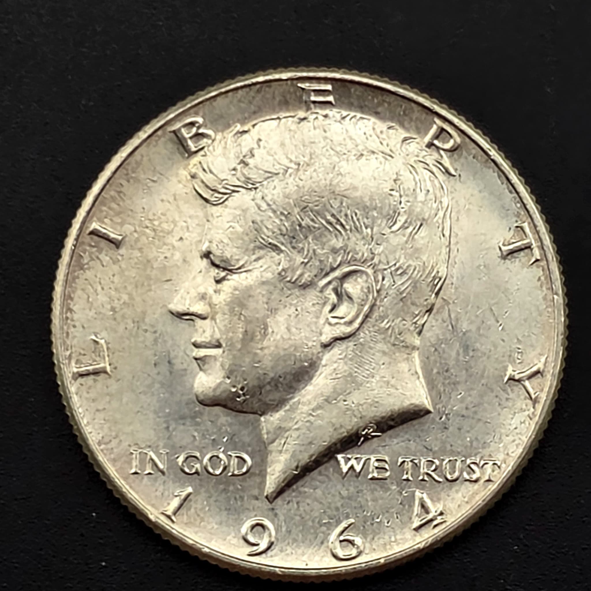 1964 Kennedy Half Dollar, 90% Silver