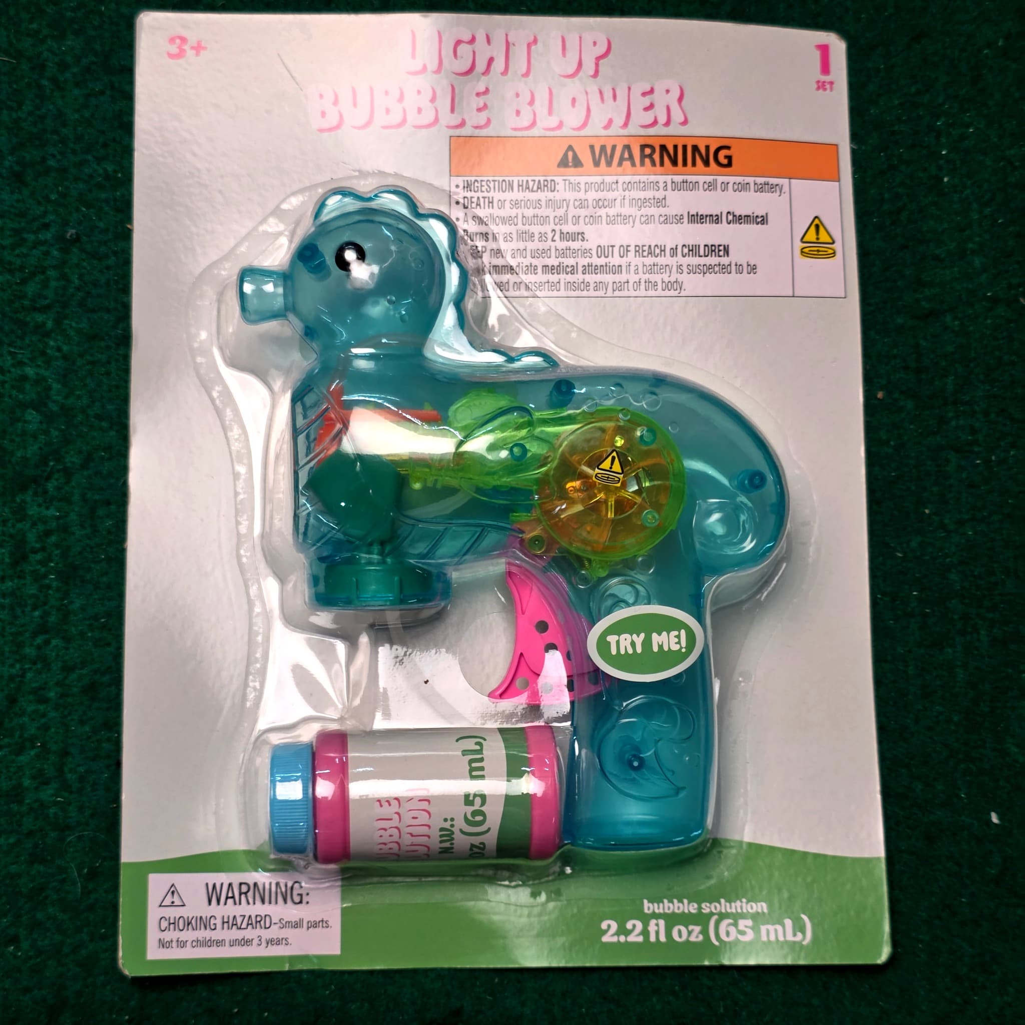 Light Up Seahorse Bubble Blower, New in Package