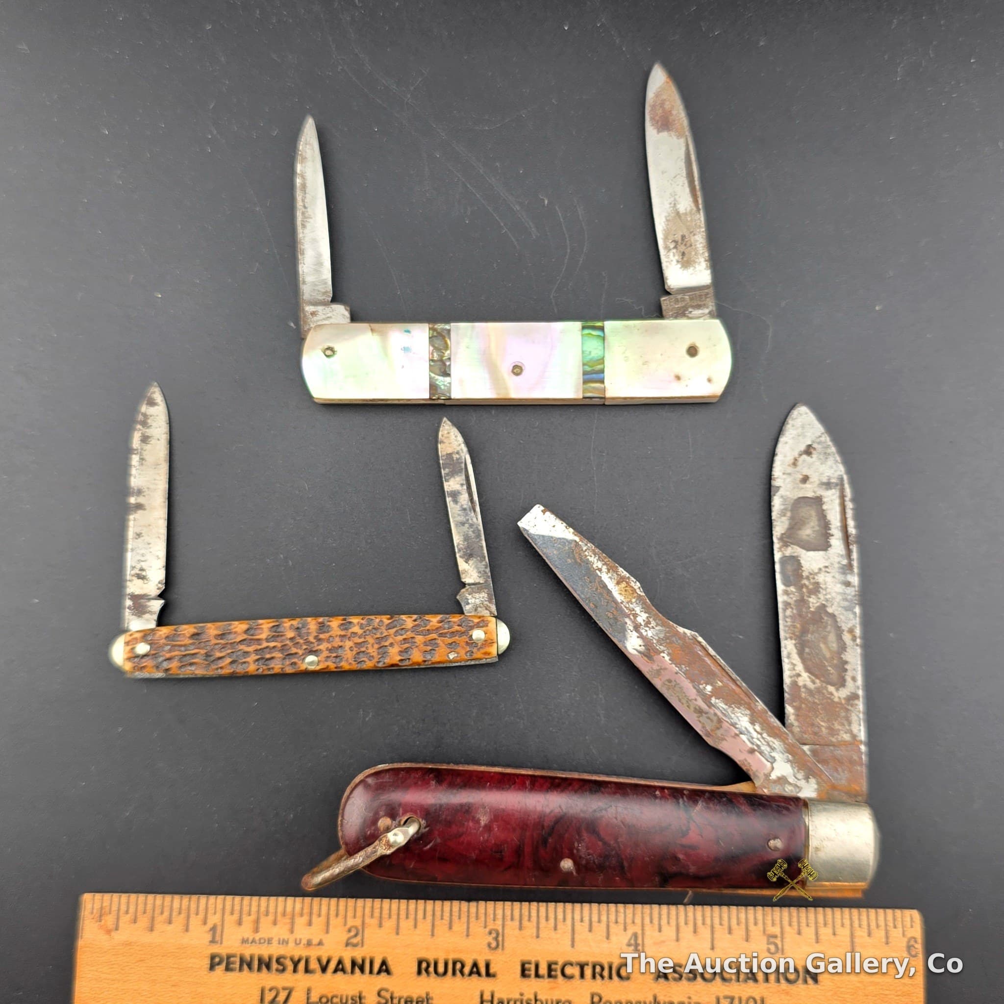 Lot of 3 Vintage Folding Pocket Knives, Schrade & German