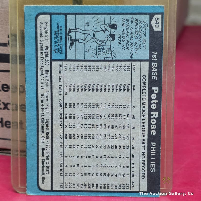 1980 Topps Pete Rose #540 Philadelphia Phillies Baseball Card โ photo 2