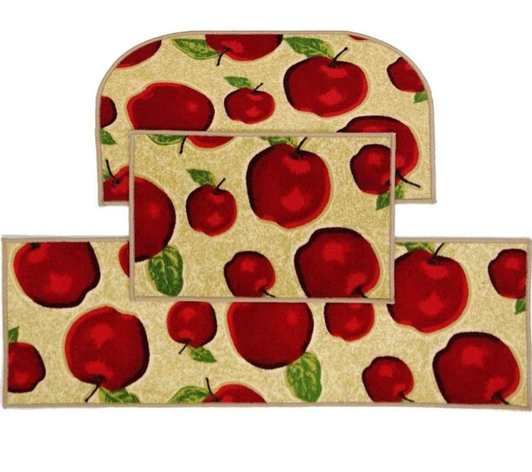 3 Piece Apple Rug Set
