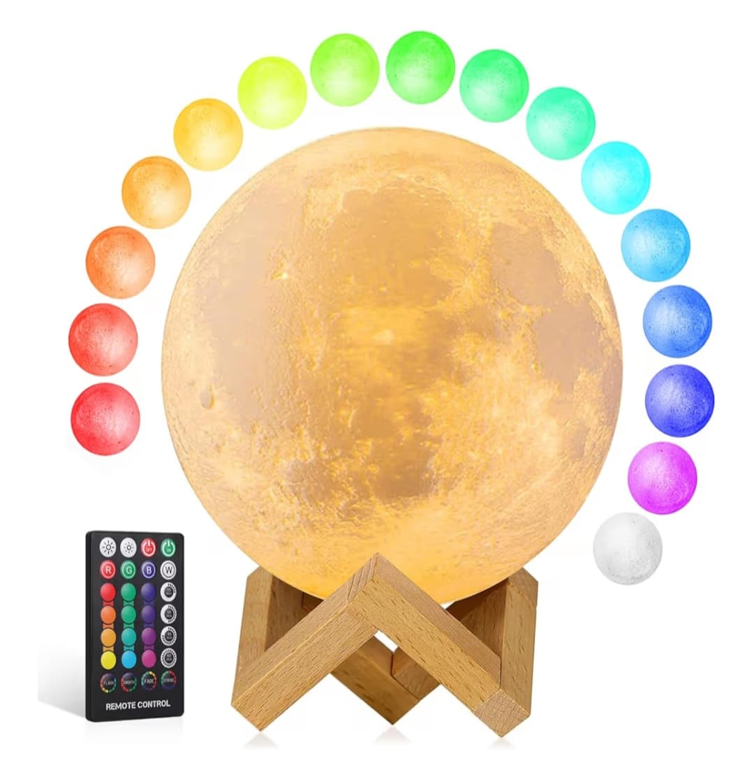 3D LED Moon Lamp Moon Light, 16 Colors with Remote/Touch, Timer/Dimming (4.8in)