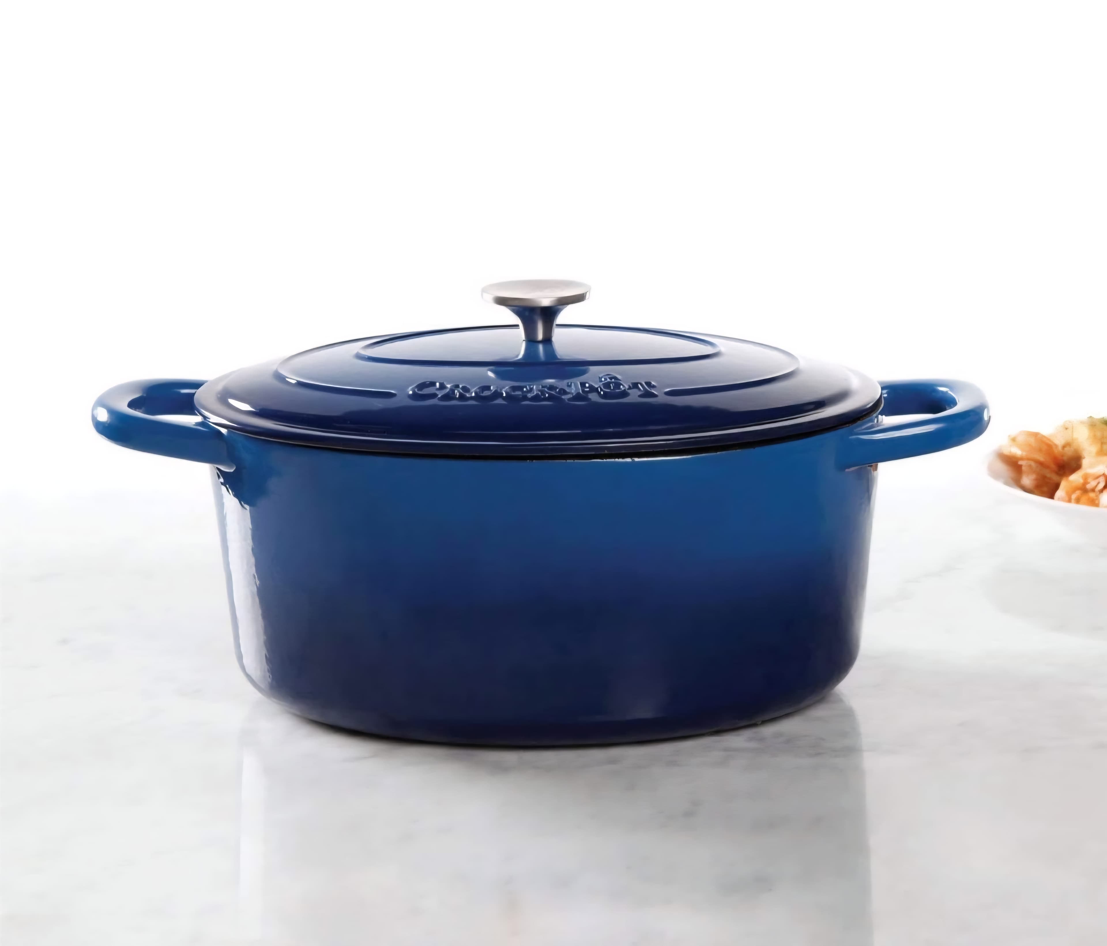 Crock Pot® - 7 Qt Enameled Cast Iron Dutch Oven - Sapphire Blue
