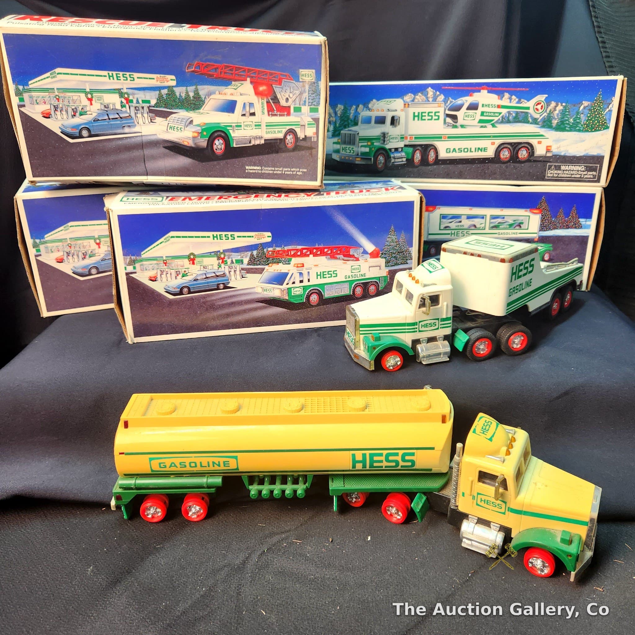 2 Vintage Hess Toy Trucks, Used with 5 Empty Original Boxes, C2 energizer max batteries