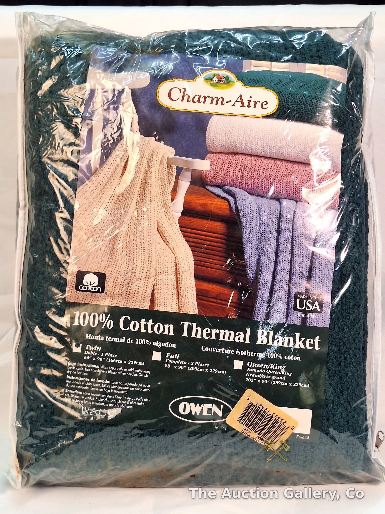 Charm-Aire 100% Cotton Thermal Blanket, Twin, New