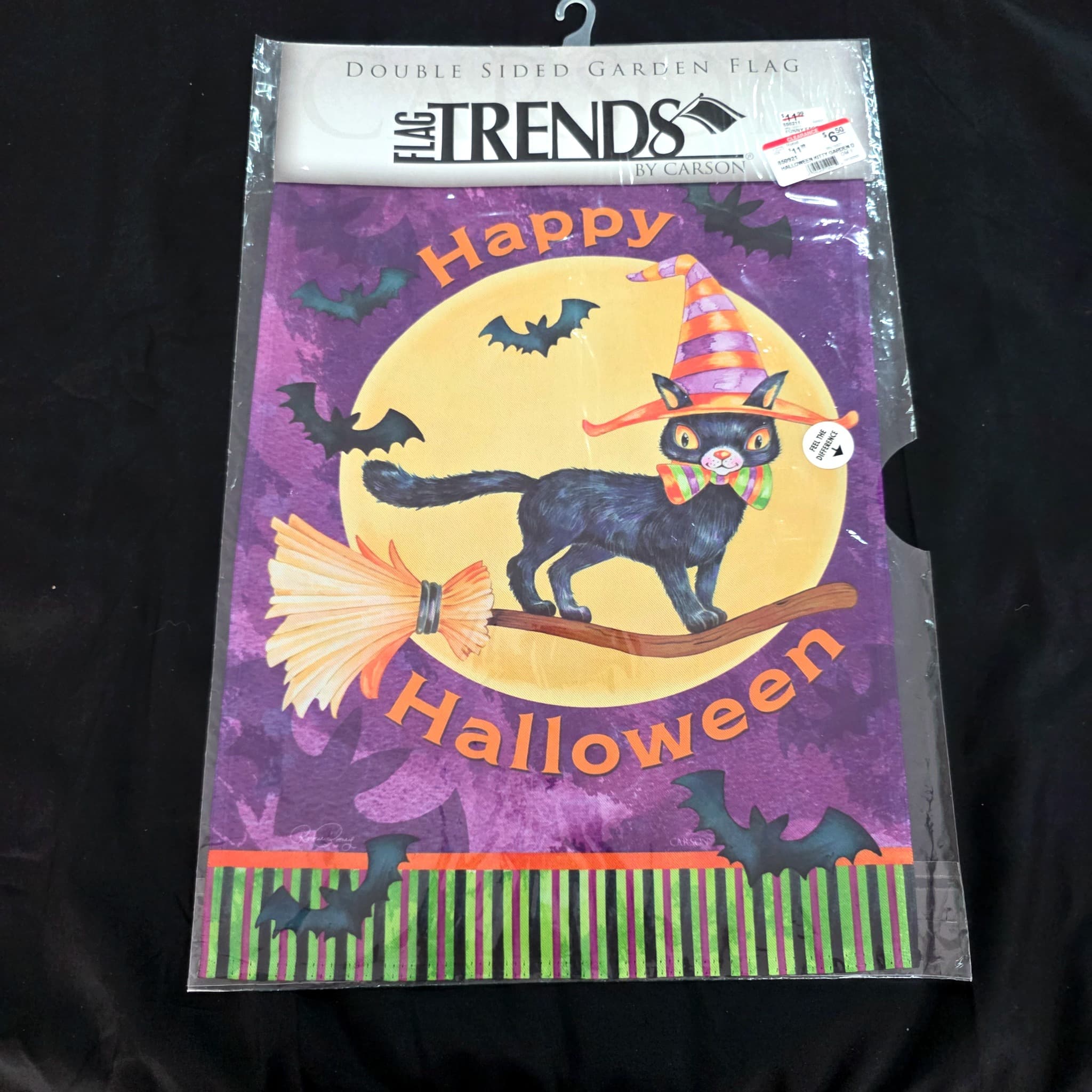Flag Trends Halloween Black Cat Garden Flag, Double-Sided