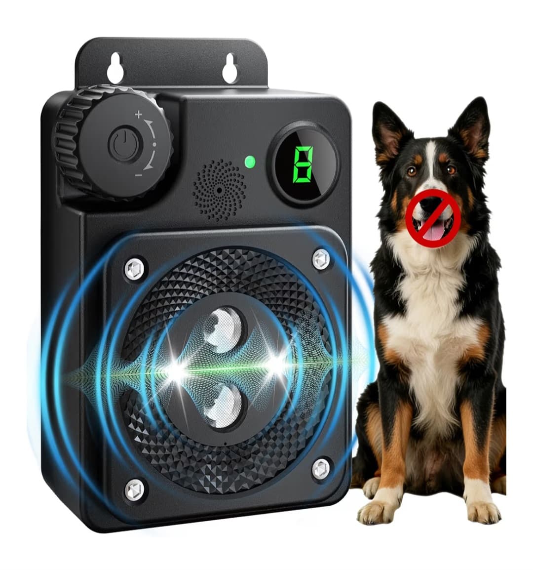 50Ft Ultrasonic Dog Bark Repeller - Anti Barking Device - 3 Modes