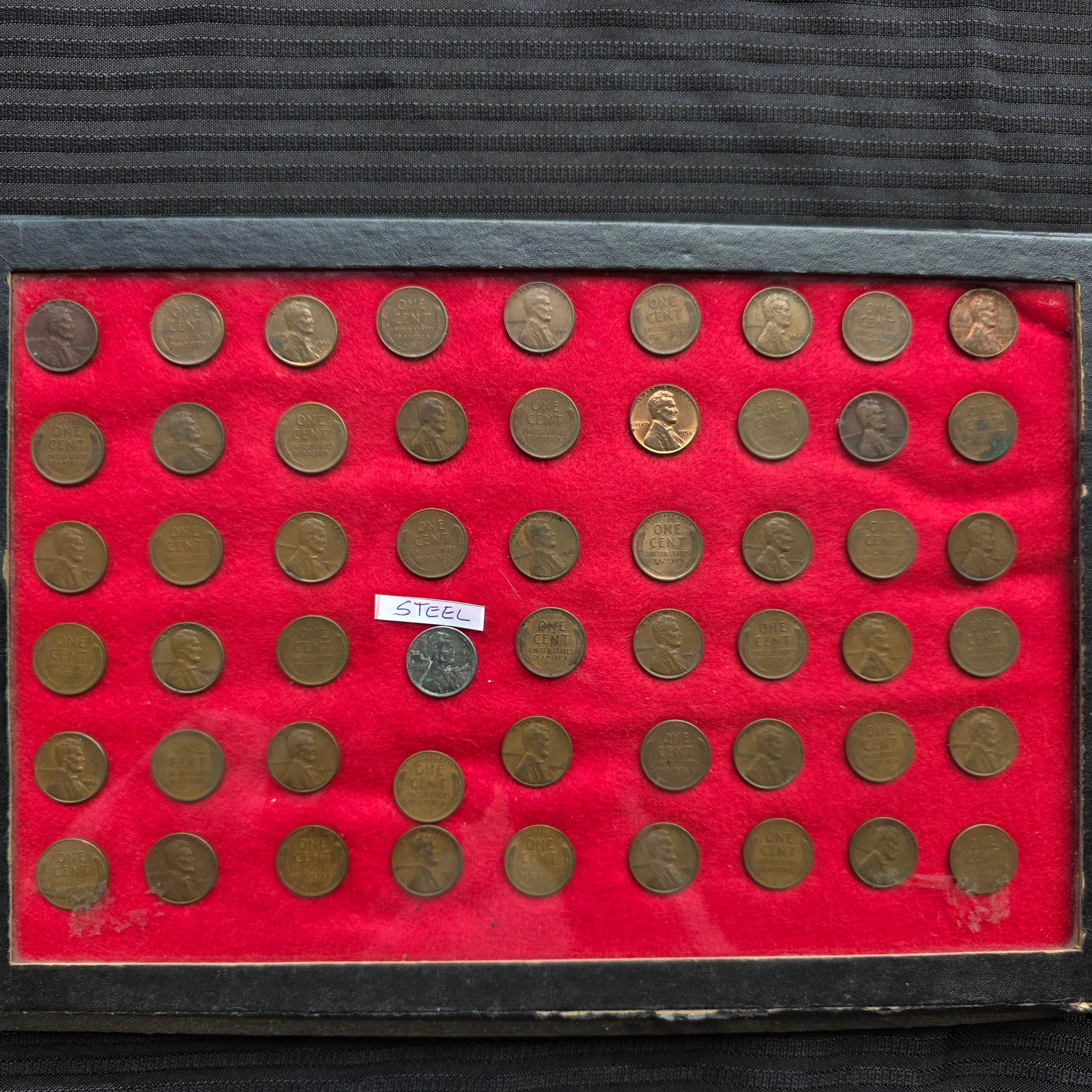Wheat Penny's Lot with a Steel Cent