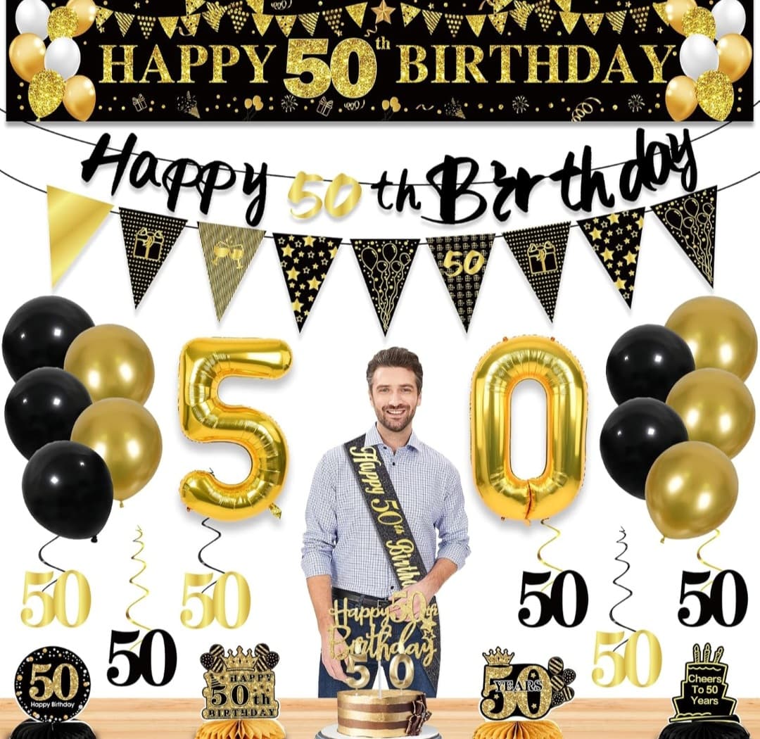 50th Birthday Party Decor Set