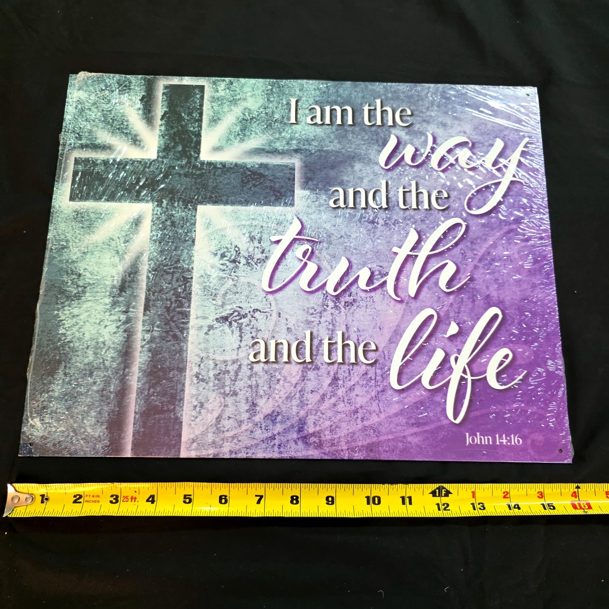 John 14:16 Scripture Metal Sign, 12.5" x 16"