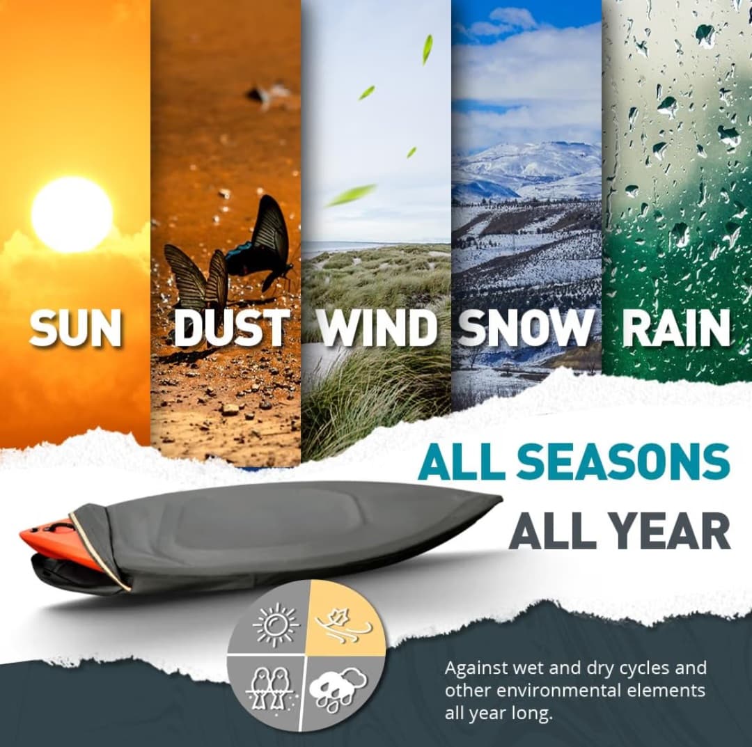 10-13Ft Kayak Cover Waterproof & UV-Proof Heavy Duty