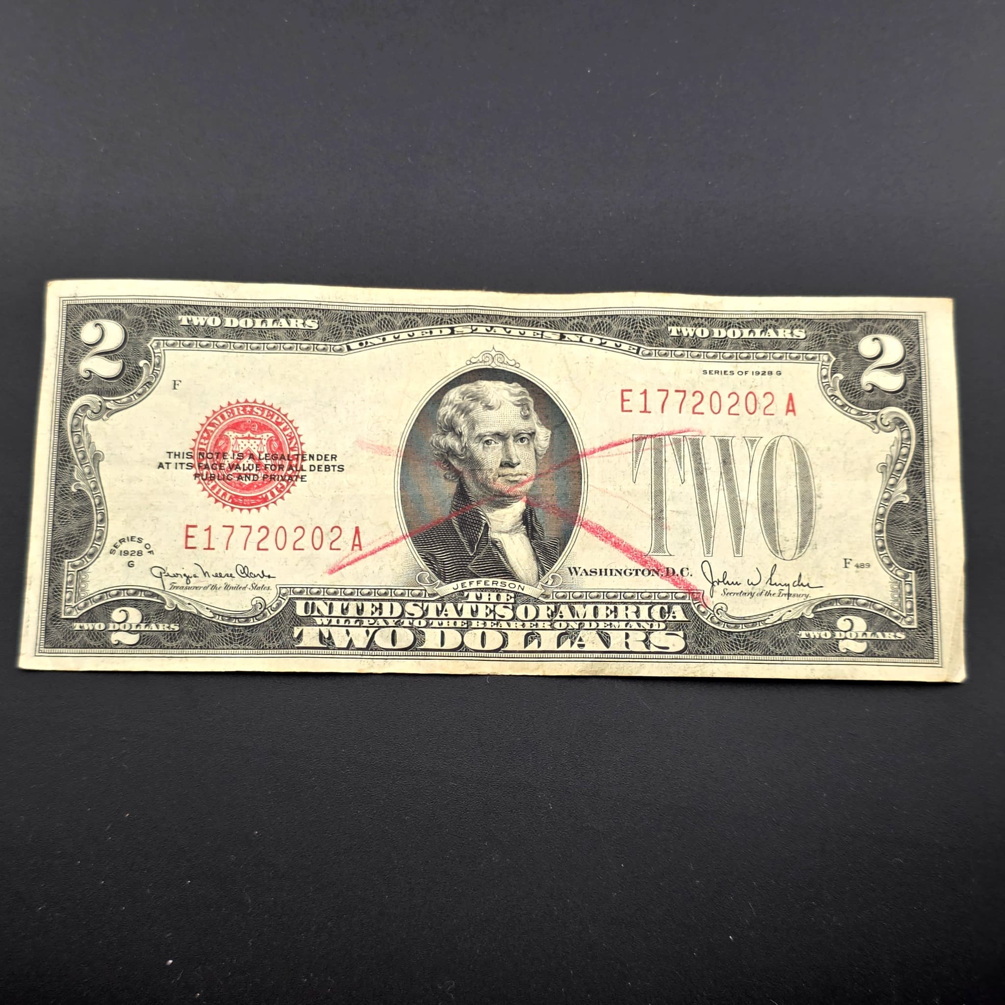 1928-G $2 United States Note, Red Seal