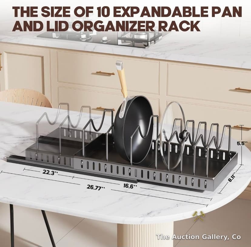 Retractable Vertical Pull-Out Pot Lid Holder, Black, New in Box β photo 4