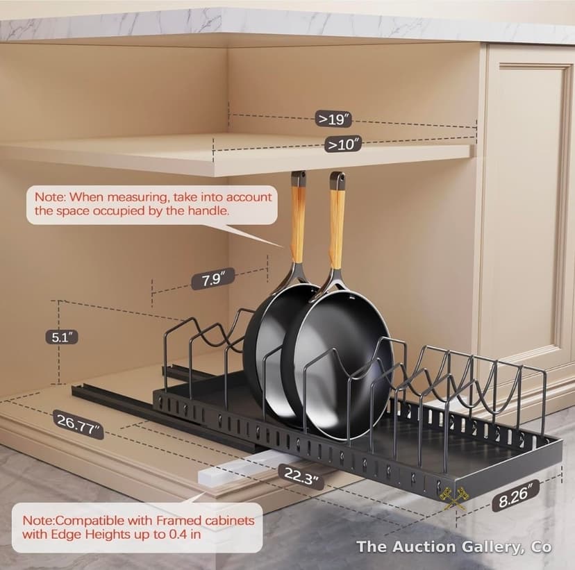 Retractable Vertical Pull-Out Pot Lid Holder, Black, New in Box β photo 5
