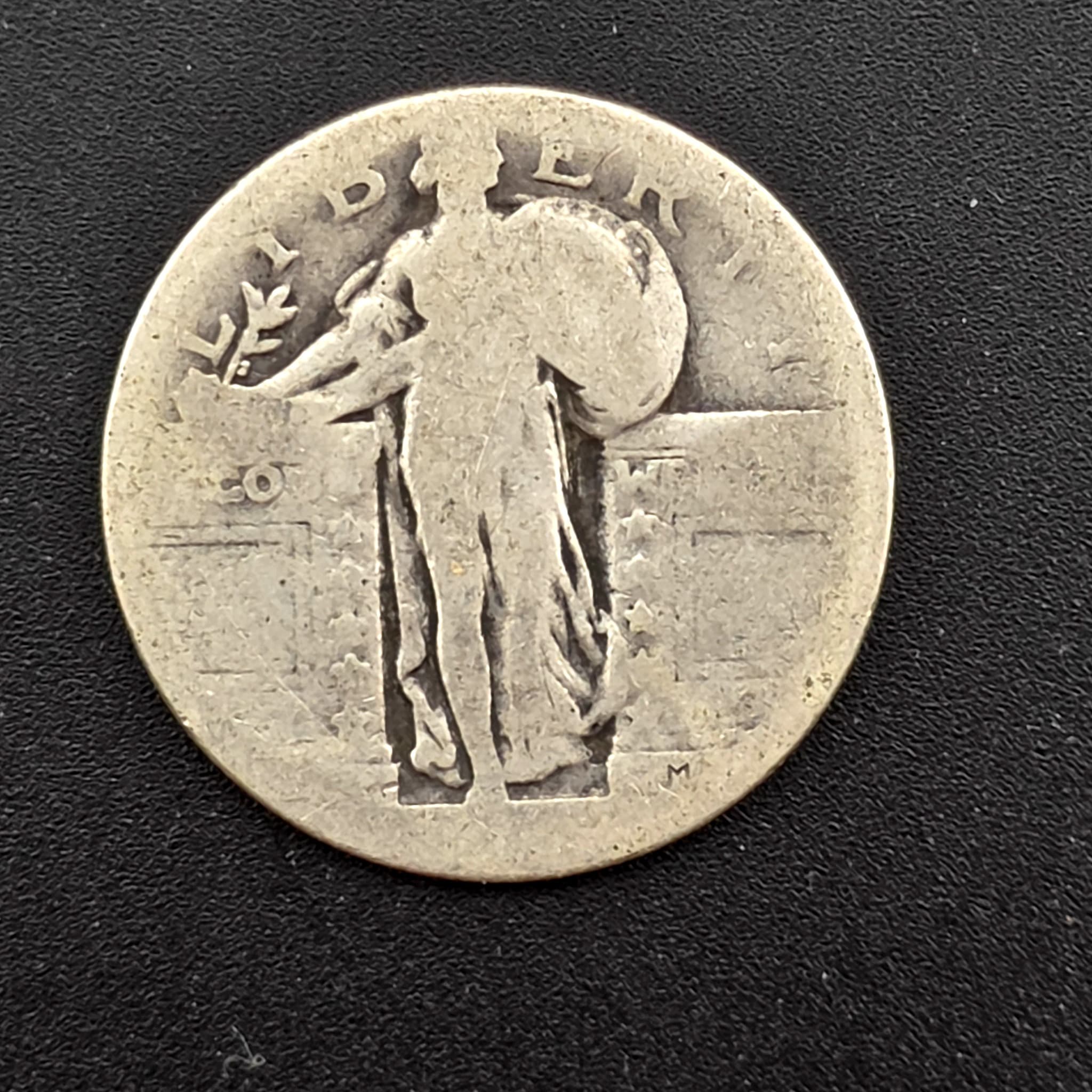Standing Liberty Silver Quarter, Date Worn, 90% Silver