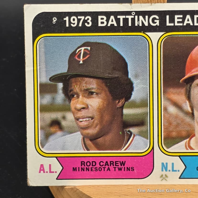 1974 Topps 1973 Batting Leaders Card, Carew & Rose โ photo 2