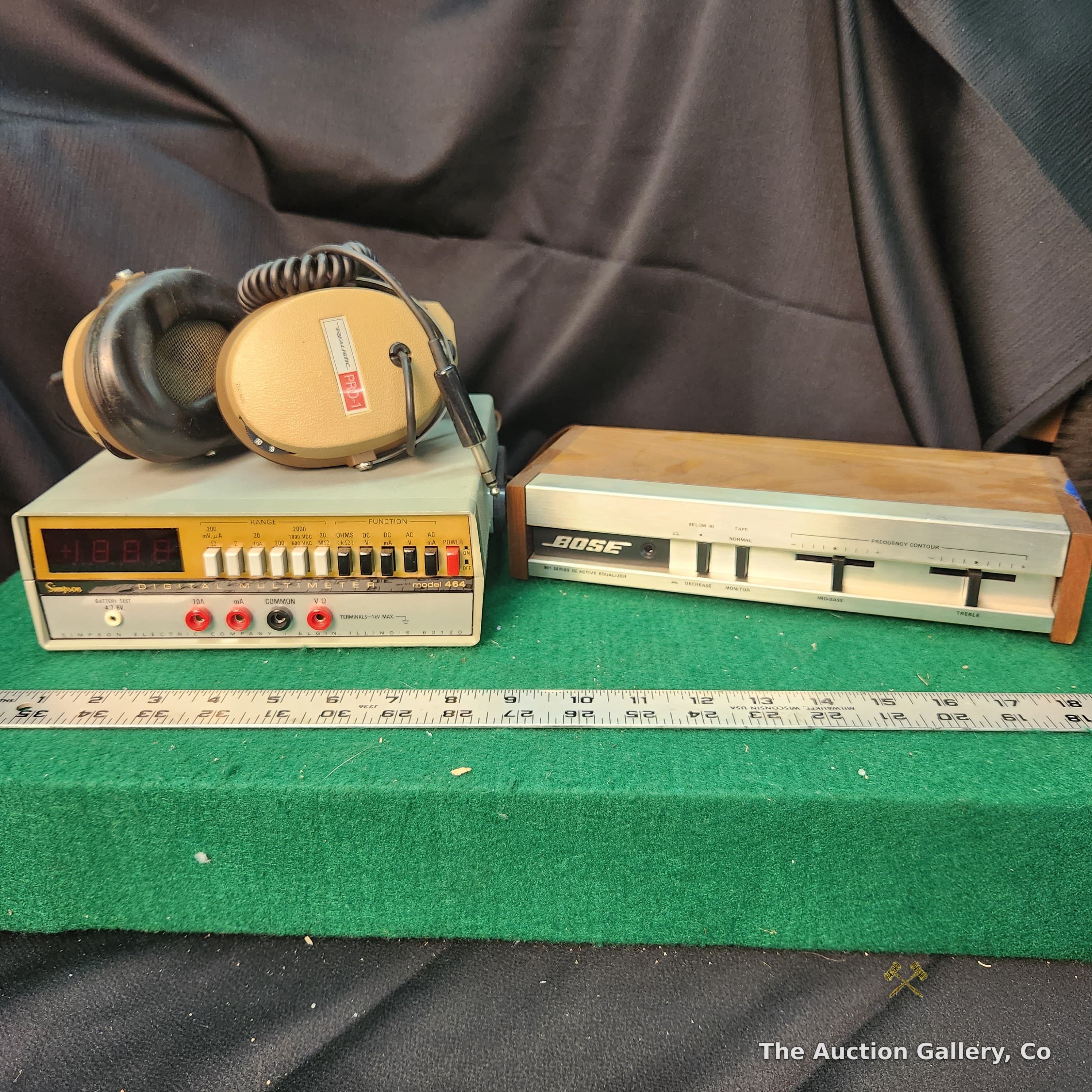 Bose 901 Series III Equalizer, Simpson 464 Multimeter & Realistic Pro-1 Headphones