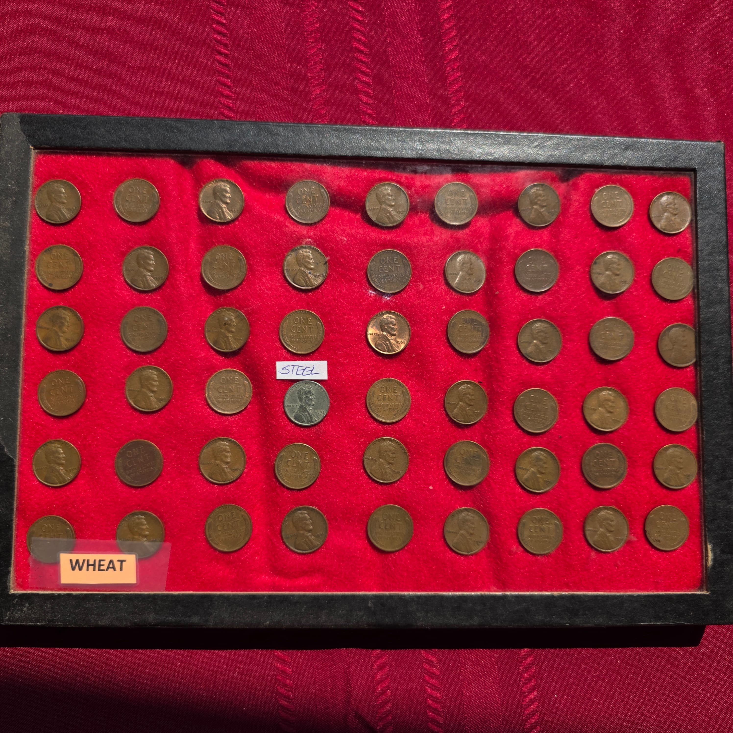 Lincoln Wheat Penny Collection with Steel Cent, Mixed Lot