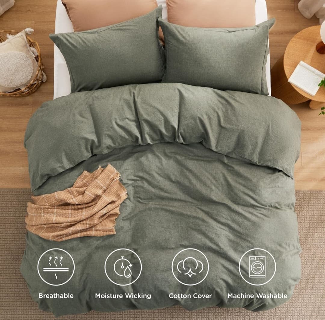 Queen Comforter Set (Olive Grey)