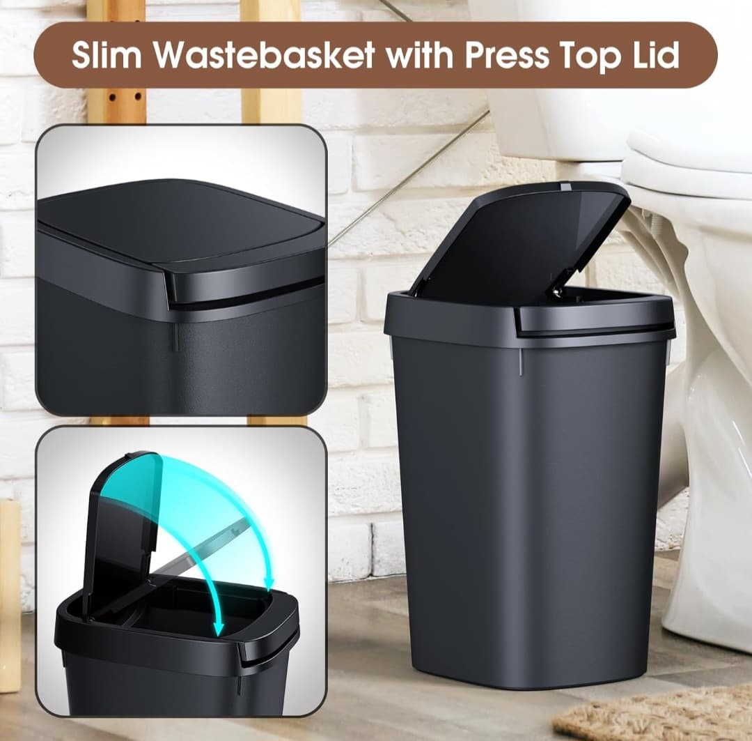 Press-Top Trashcan (Black)