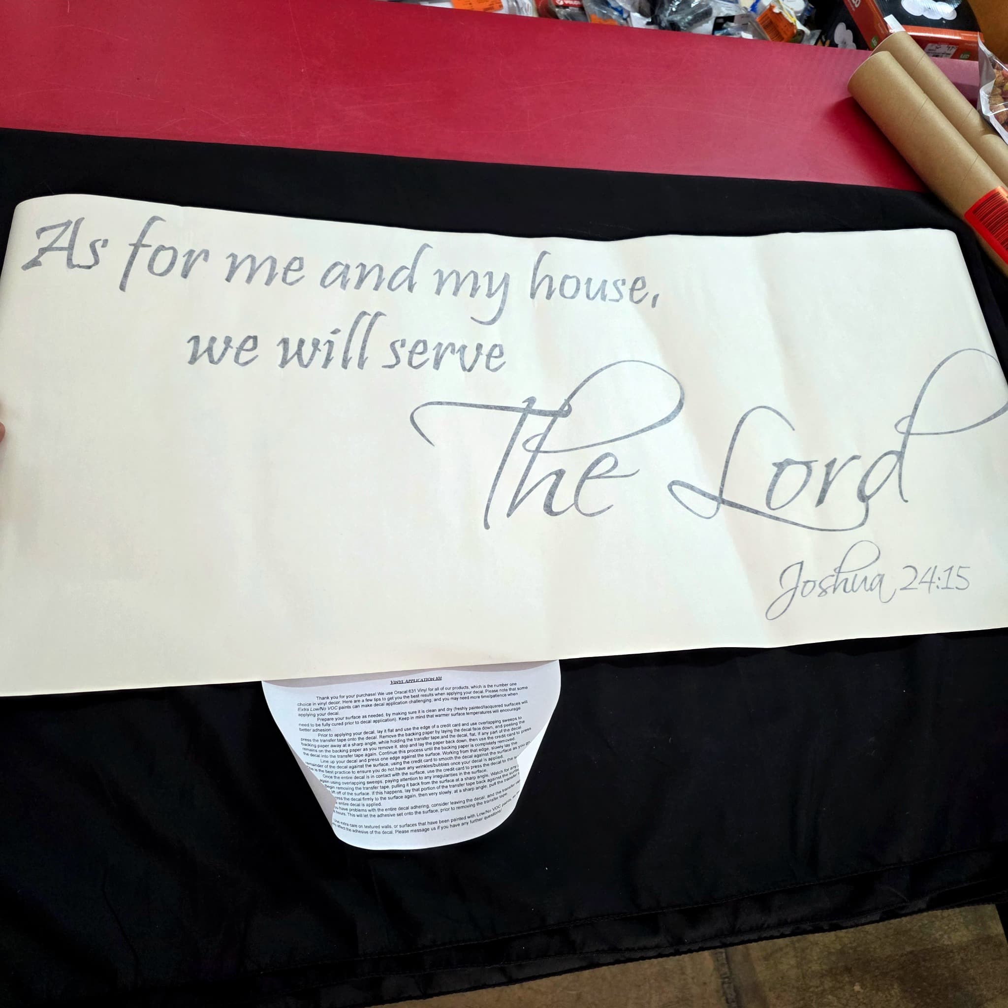Vinyl Wall Decal, Joshua 24:15 Scripture, 36" Wide