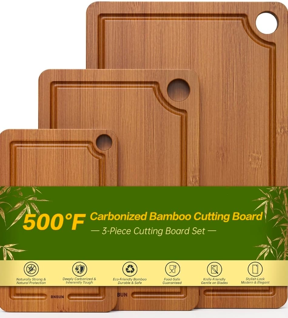 Bamboo Cutting Board Set, 3 Pieces, New in Box