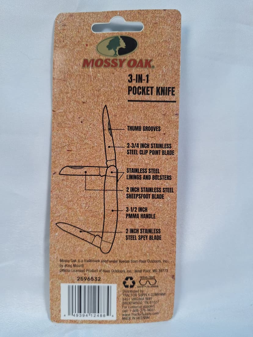 Mossy Oak 3-in-1 Pocket Knife, New in Package β photo 3