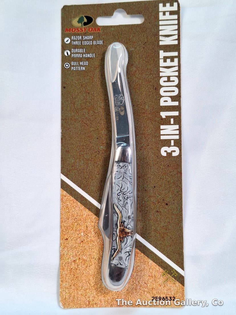 Mossy Oak 3-in-1 Pocket Knife, New in Package