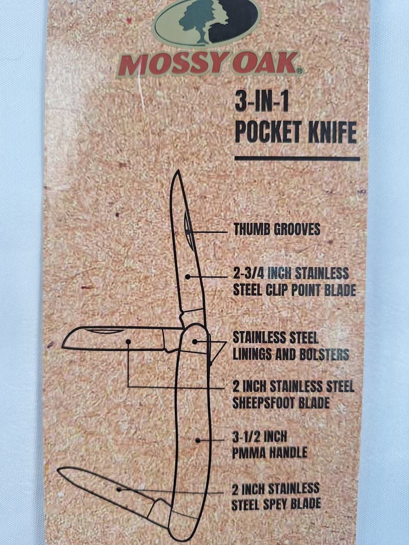 Mossy Oak 3-in-1 Pocket Knife, New in Package β photo 4